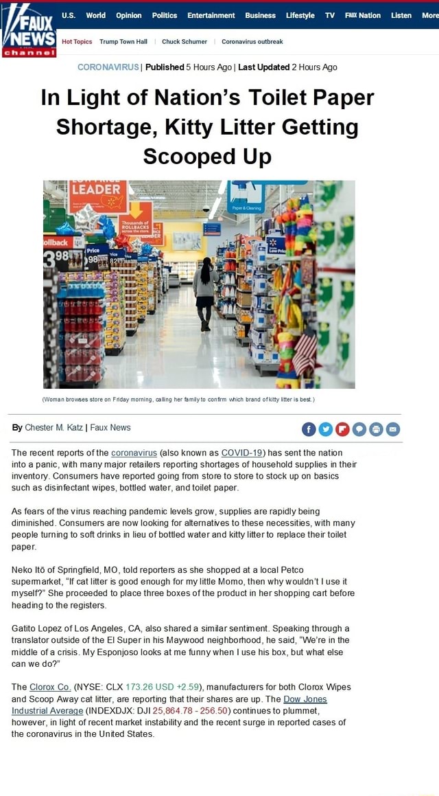 Saw this in the news today. The TP shortage has gone too far