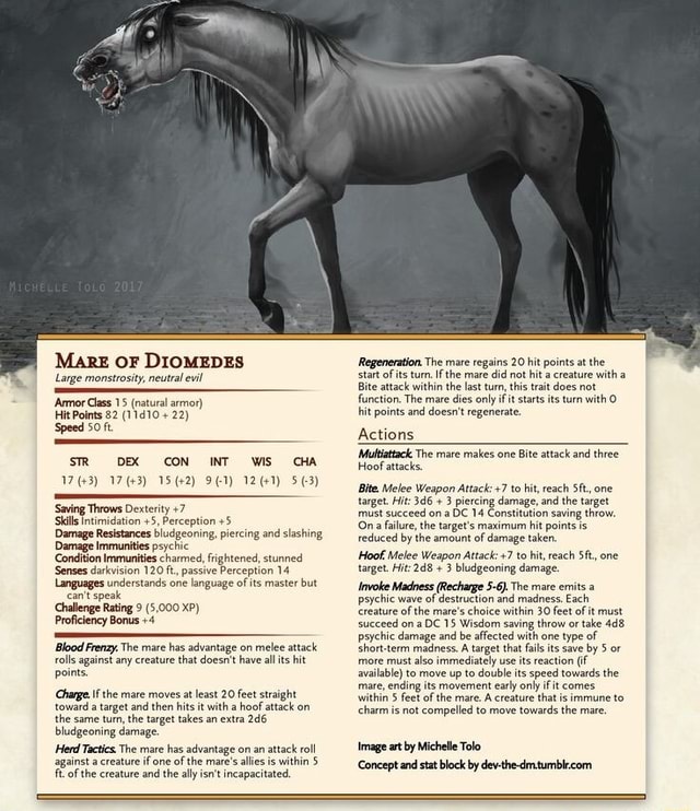 Marz OF DIOMEDES Large monstrosity, neutral evil 'Armor Class 15