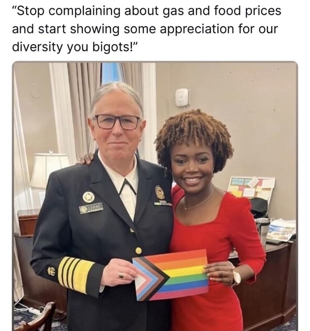 "Stop complaining about gas and food prices and start showing some