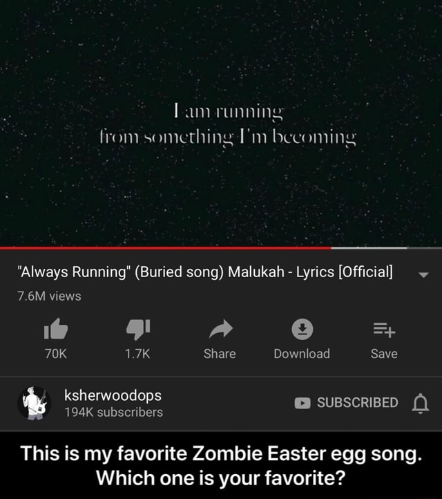 This Is My Favorite Zombie Easter Egg Song Which One Is Your Favorite