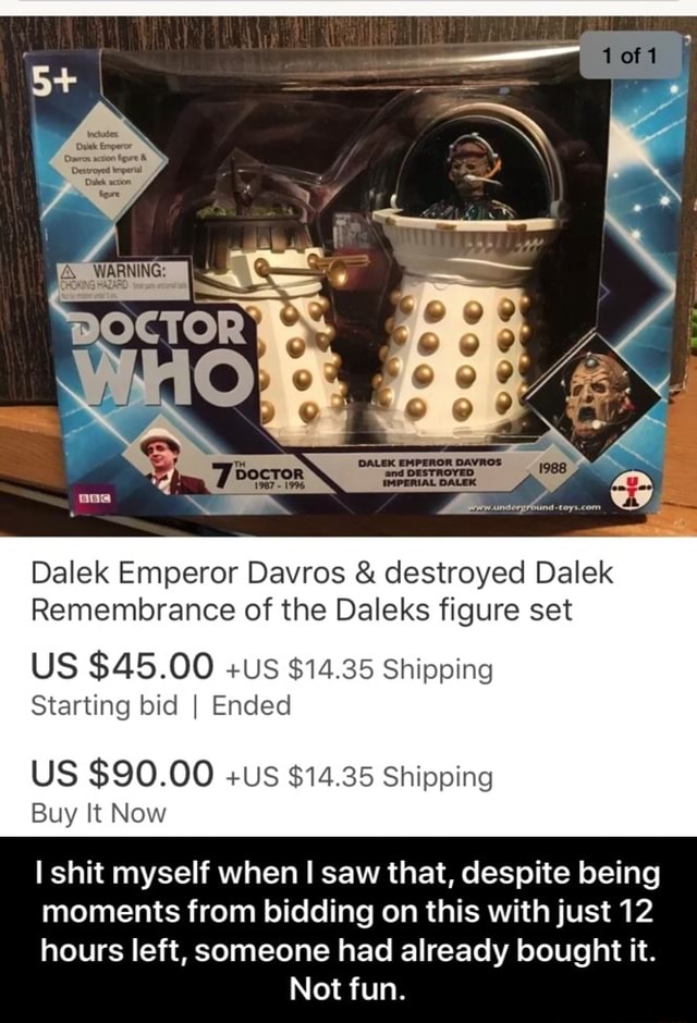 Dalek Emperor Davros & Destroyed Dalek Remembrance Of The Daleks Figure ...