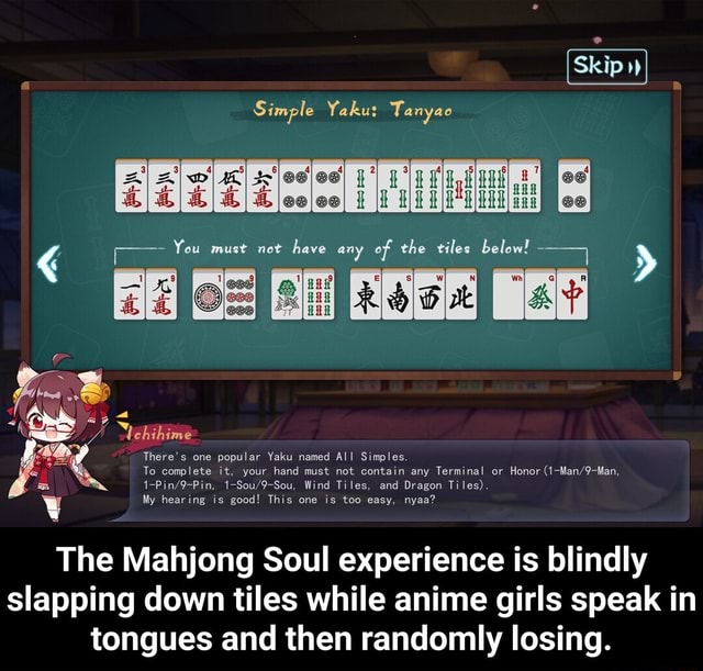 simple yaku richii mahjong