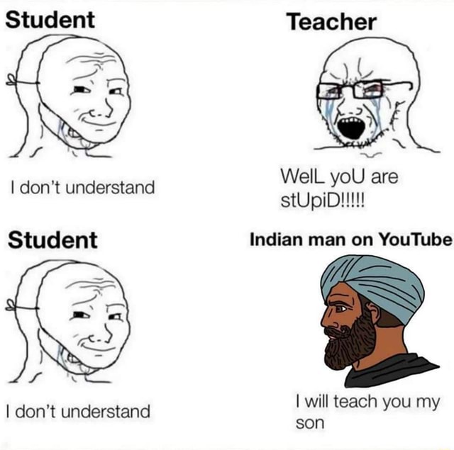 Student Teacher Student Indian man on YouTube I will teach you my son I ...