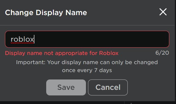 Change Display Name RobloxI I Display Name Not Appropriate For Roblox 1 