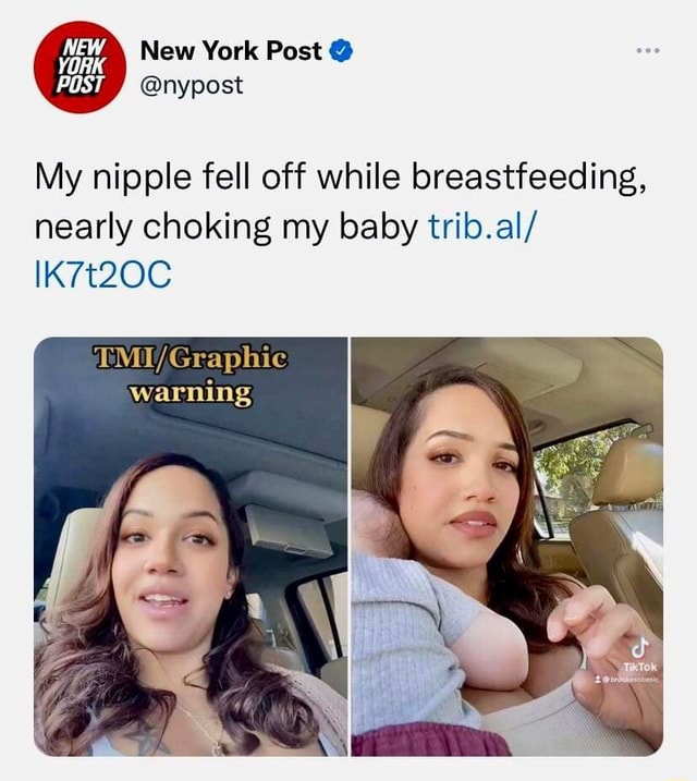 TikToker explains how her nipple fell off whilst breastfeeding