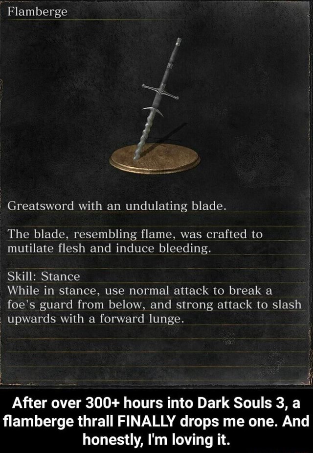 Greatsword With An Undulating Blade The Blade Resembling Flame Was   D52abdb747951b86265541c01f7f10c53959e48287f59a8056edb3614d7b1715 1 