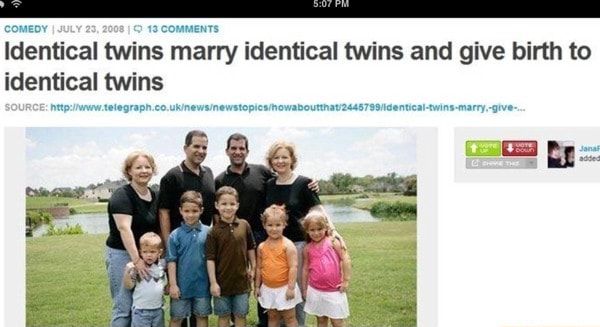 Identical Twins Marry Identical Twins And Give Birth To Identical Owing We Telegraph Co