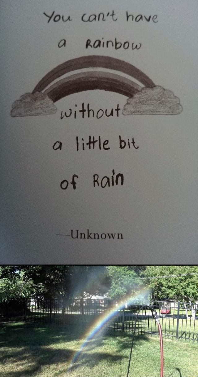 You can't have A RAiNbow without a little bit of Rain Unknown iFunny