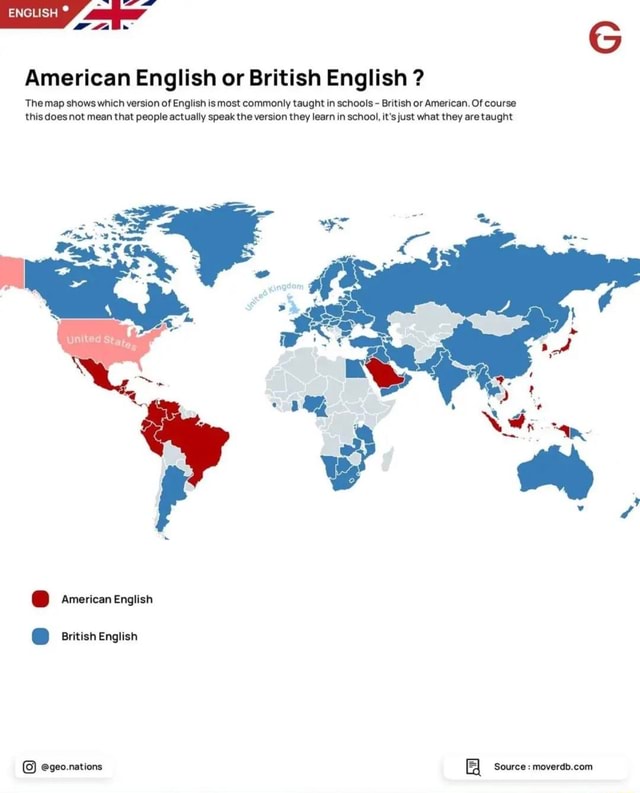 english-american-english-or-british-english-the-map-shows-which