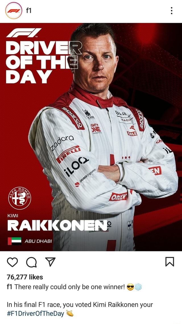 AV W KIMI RAIKK ABU DHABI 76,277 likes fil There really could only be ...