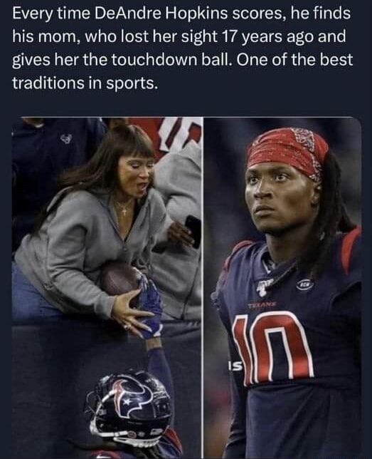 every TD ball means a lot more to @DeAndre Hopkins and his mom ❤️ her , red  devil lye