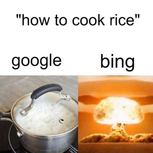 "how to cook rice" google bing )