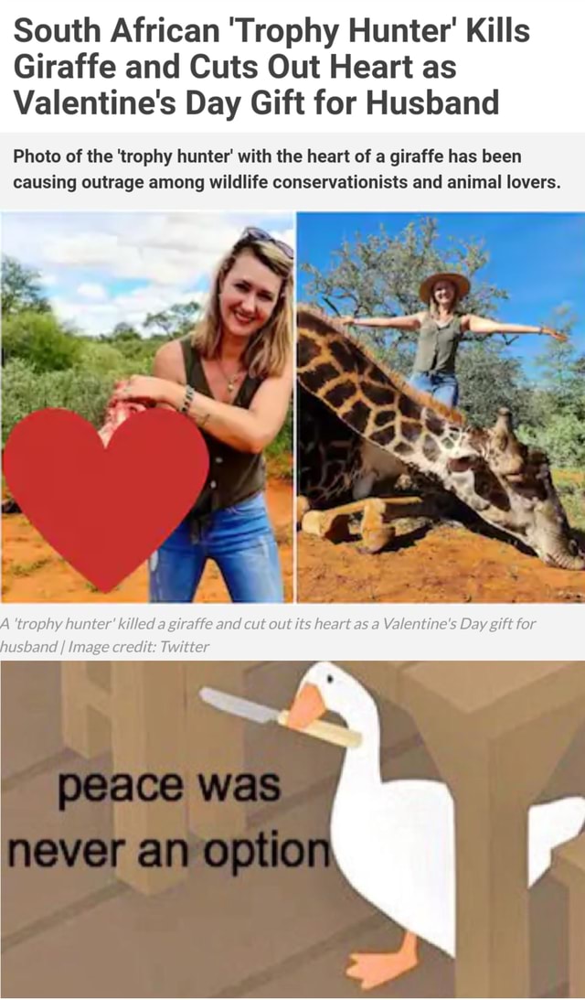 South African 'Trophy Hunter' Kills Giraffe and Cuts Out Heart as