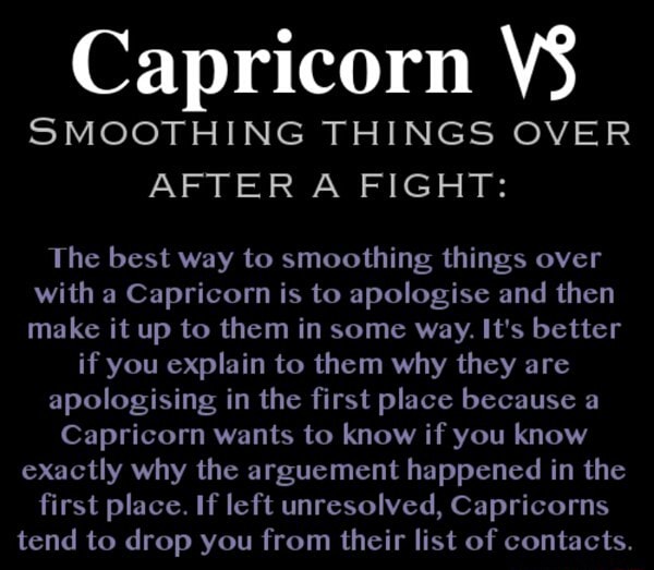 Capricorn V3 SMOOTHING THINGS OVER AFTER A FIGHT: The best way to ...