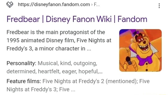 Five Nights at Freddy's 3, Disney Fanon Wiki