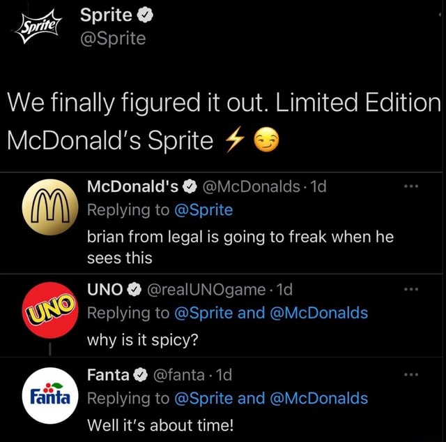 Sprite Sprite We Finally Figured It Out Limited Edition Mcdonald S