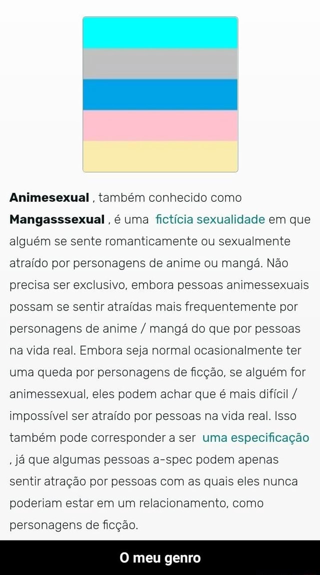 Qual a sexualidade de quem gosta de personagens fictícios?