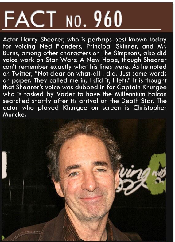 FACT N0. 960 Actor Harry Shearer, who is perhaps best known today for