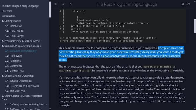 The Rust Programming Language Foreword Introduction 1. Getting Started ...