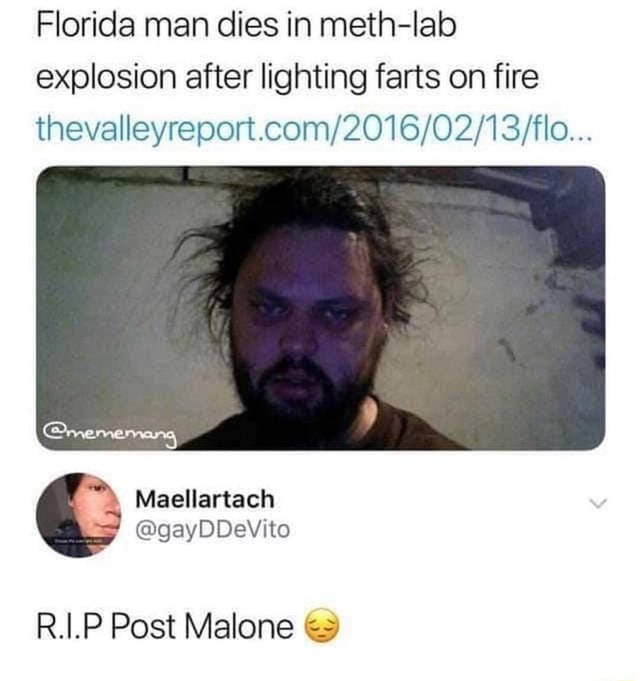Florida man dies in methIab explosion after lighting farts on fire