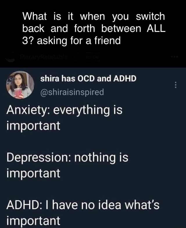 What is it when you switch back and forth between ALL 3? asking for a