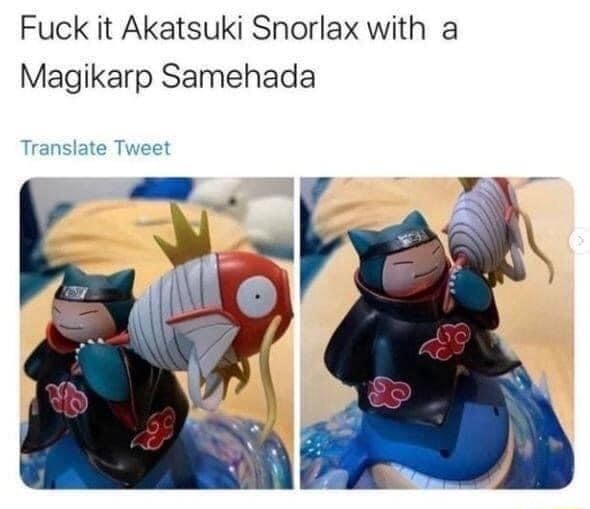 akatsuki snorlax figure with magikarp