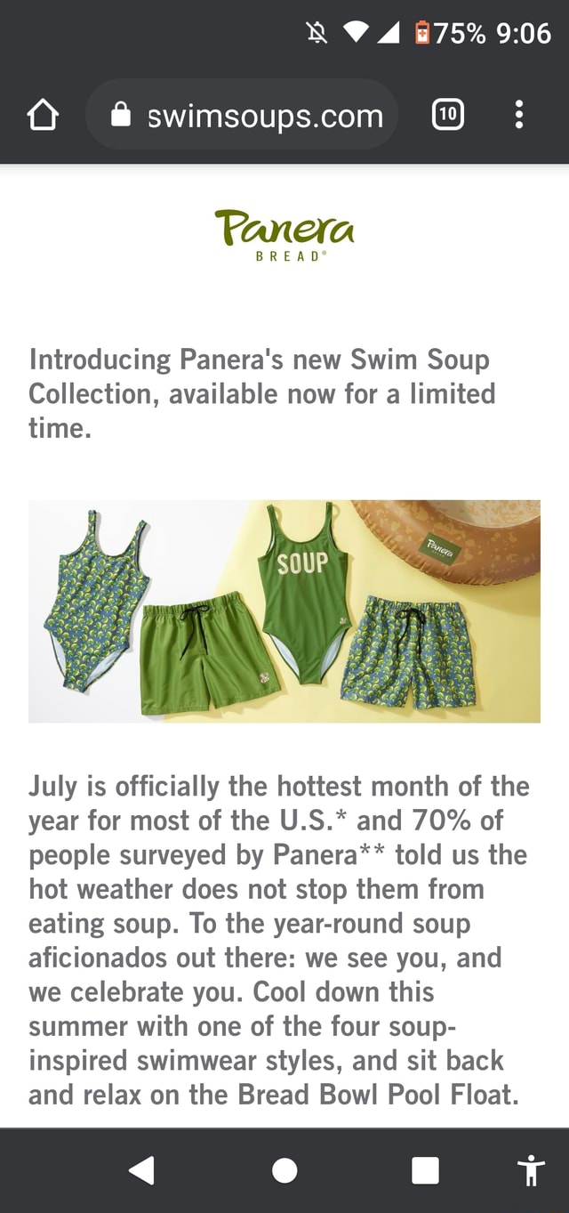 75 Fanera BREAD Introducing Panera's new Swim Soup Collection