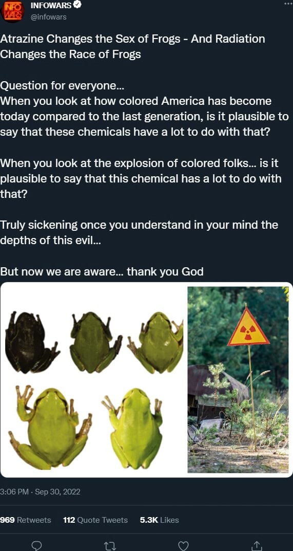 Atrazine Changes the Sex of Frogs - And Radiation Changes the Race of ...