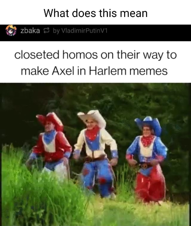 What does this mean zbaka by VladimirPutinv1 make Axel in Harlem memes
