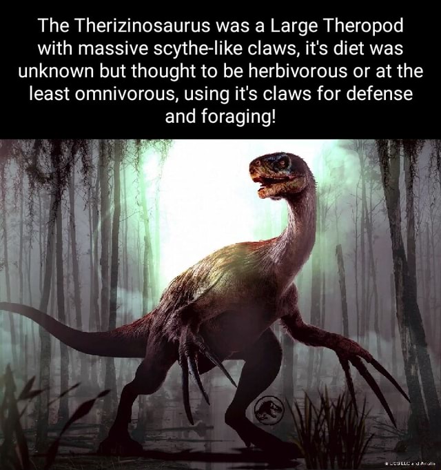 The Therizinosaurus was a Large Theropod with massive scythe-like claws ...