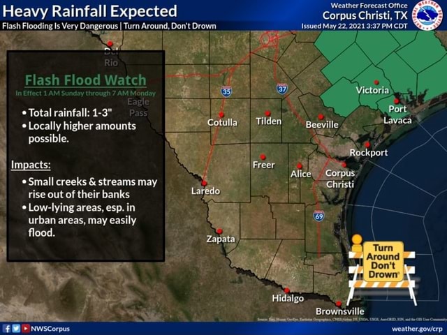 Heavy Rainfall Expected Flash Flooding Is Very Dangerous I Turn Around ...