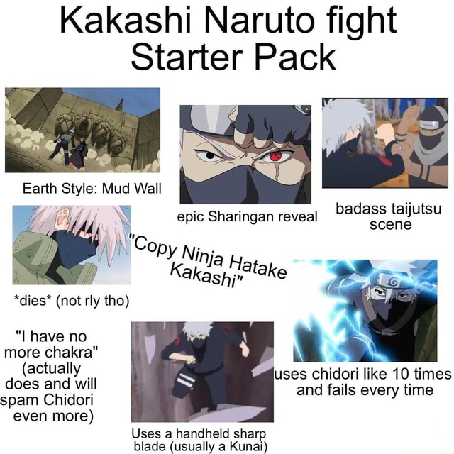 Kakashi Naruto fight Starter Pack Earth Style: Mud Wall badass taijutsu ...