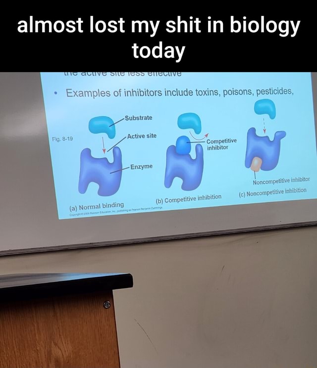 Almost lost my shit in biology today Examples of hibitors include