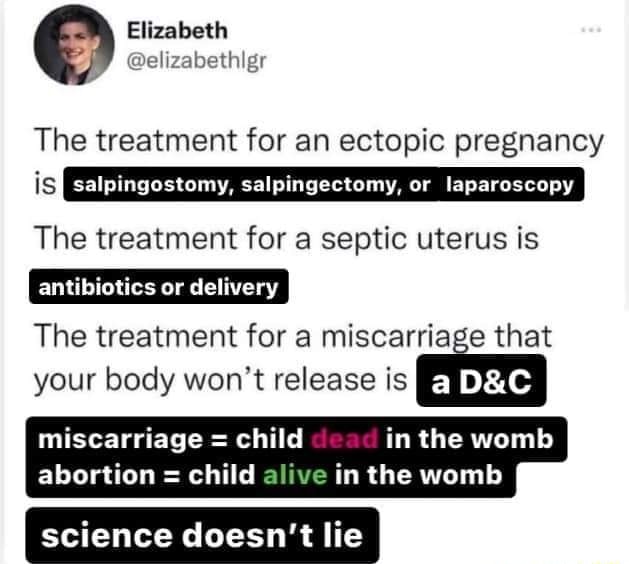 Elizabeth The treatment for an ectopic pregnancy is salpingostomy ...