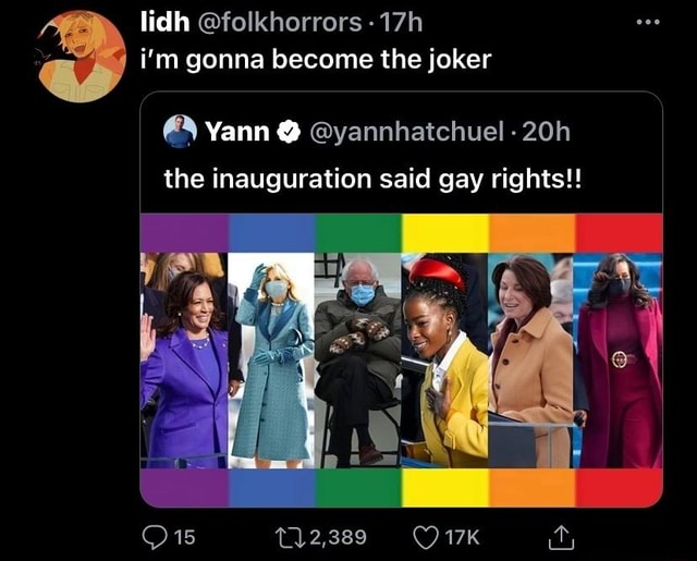 Lidh I M Gonna Become The Joker Yann Yannhatchuel The Inauguration Said Gay Rights 12 3