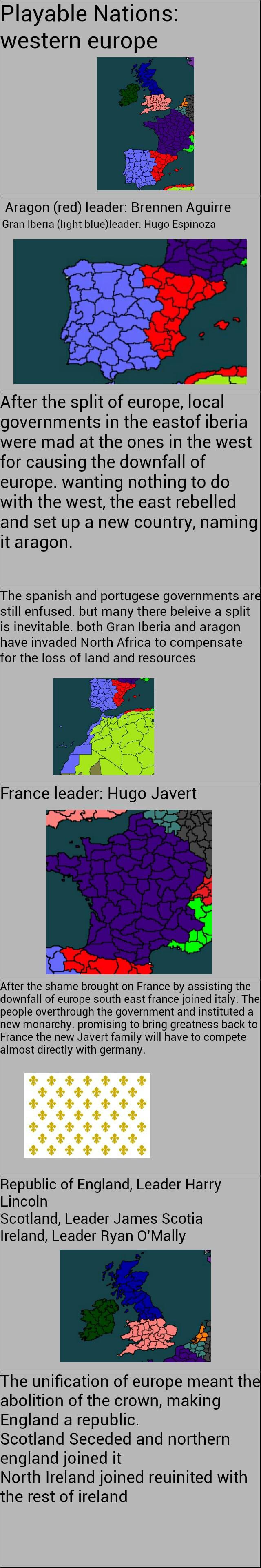 Playable Nations: western europe Aragon (red) leader: Brennen Aguirre