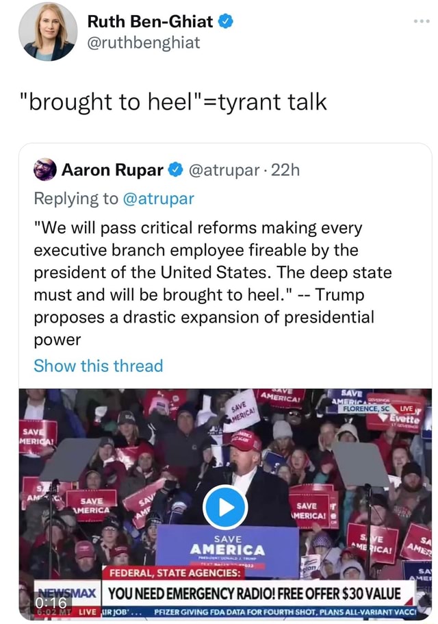 Ruth BenGhiat ruthbenghiat "brought to talk Aaron Rupar atrupar