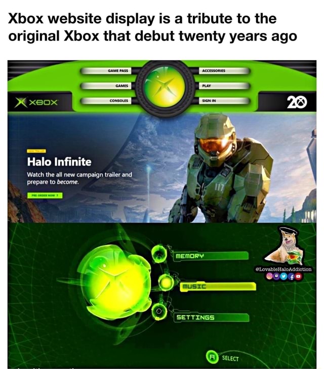 Xbox website display is a tribute to the original Xbox that debut