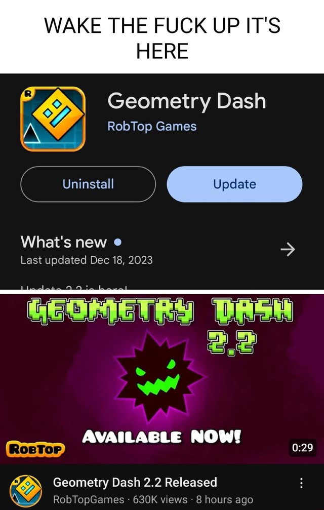 Geometry Dash 2.2 Released 