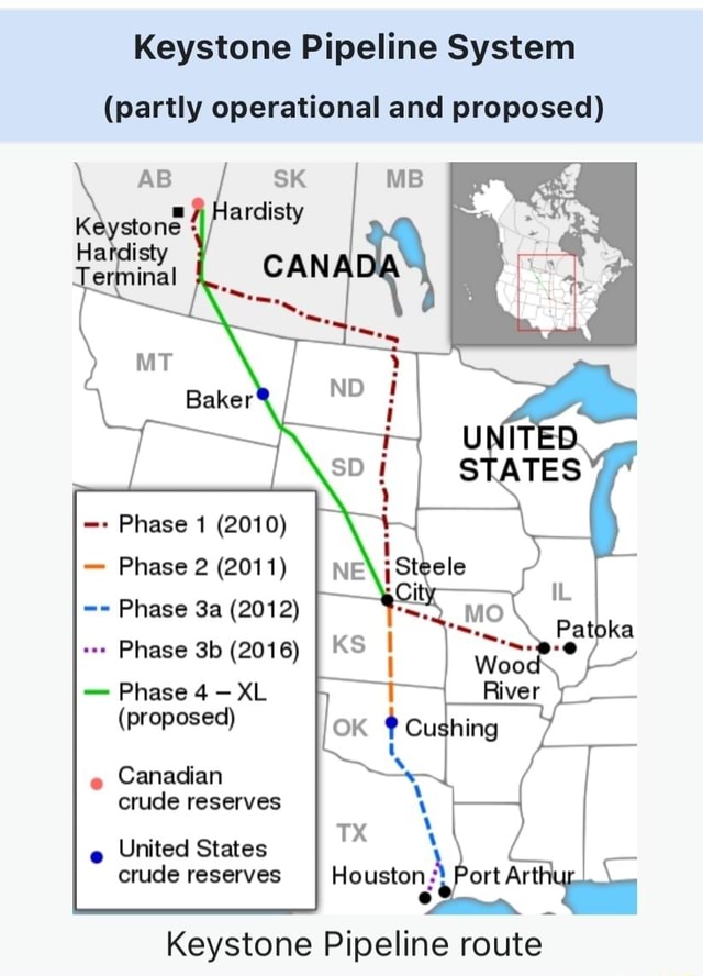 Keystone Pipeline System (partly operational and proposed) AB SIK Phase