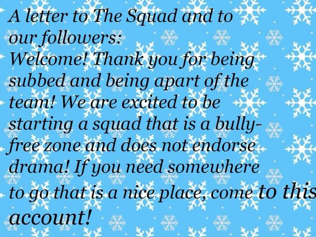 a-letter-to-the-squad-and-to-our-followers-welcome-thank-you-for