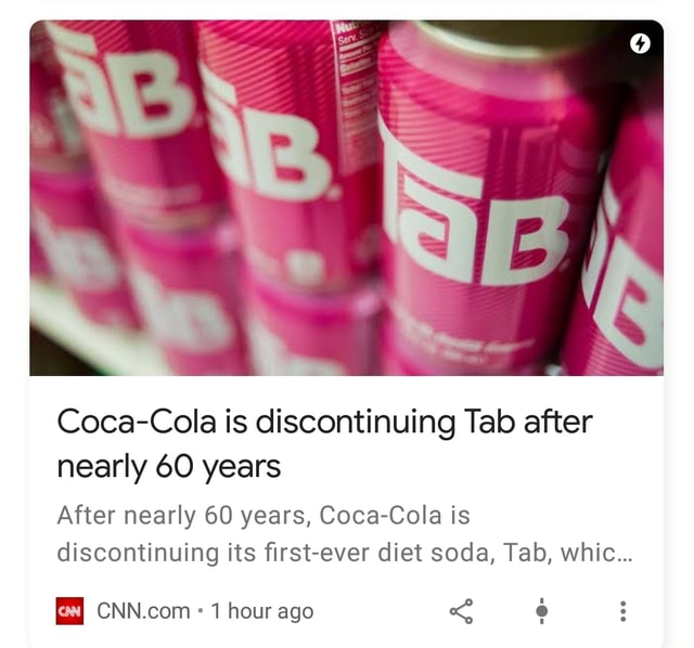CocaCola is discontinuing Tab after nearly 60 years After nearly 60
