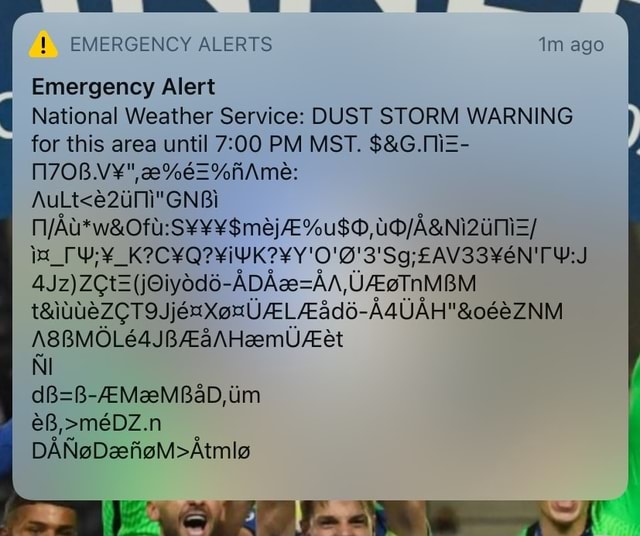 Emergency Alerts Inn Ago Emergency Alert National Weather Service Dust Storm Warning For This Area Until Pm Mst G Mi Joiyod6 Al A8bmole4jbaaaheemueet Ni Im