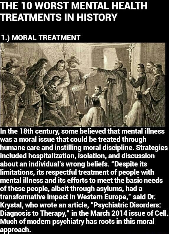 THE 10 WORST MENTAL HEALTH TREATMENTS IN HISTORY In The 181h Century 