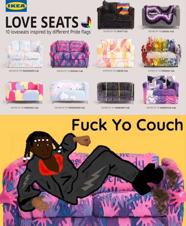 LOVE SEATS 10 loveseats inspired by different Pride flags BY THE
