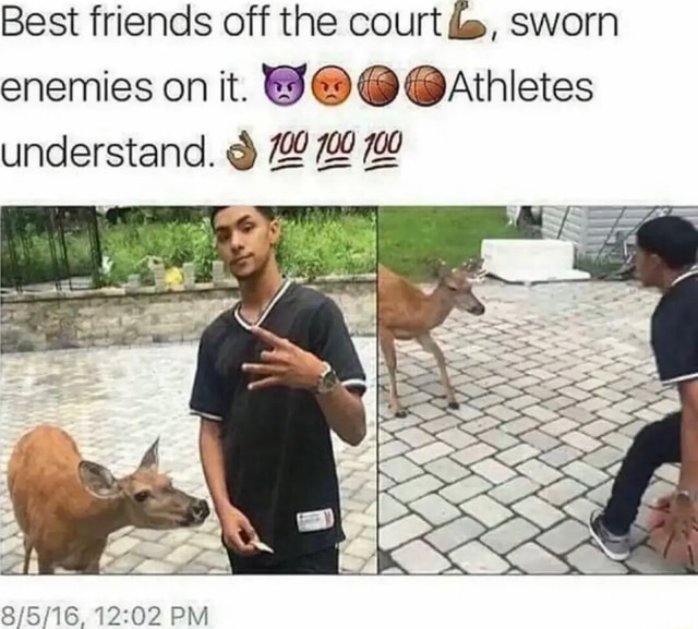 Best friends off the court sworn enemies on it. understand. AL PM iFunny