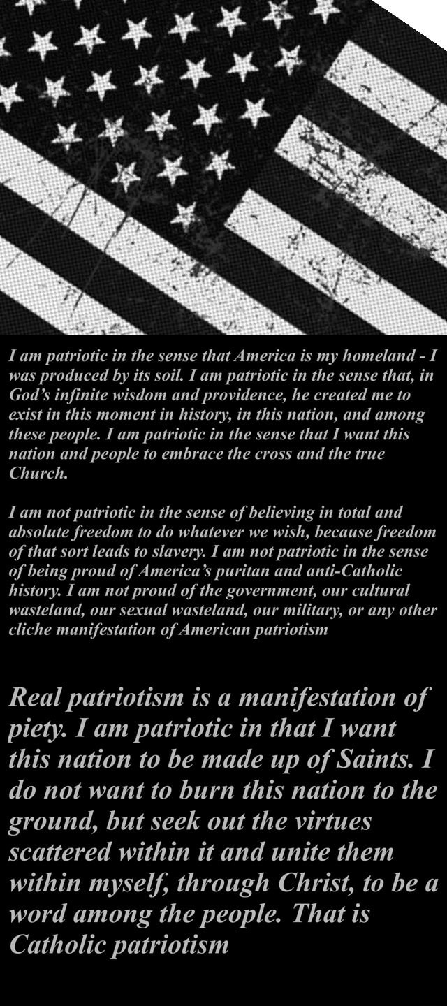 I am patriotic in the sense that America is my homeland I was produced ...