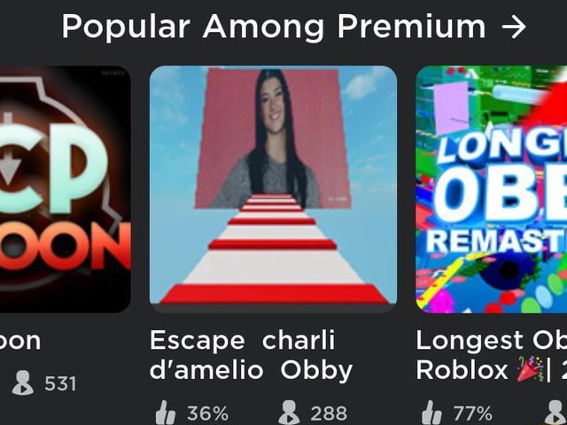 Popular Among Premium Long Remast Escape Charli Longest Ok D Amelio Obby Roblox I - longest roblox obby