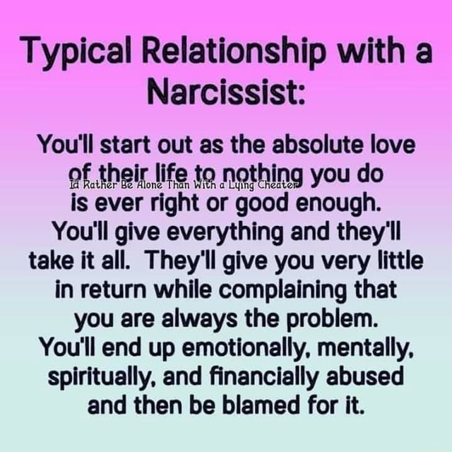 Typical Relationship With A Narcissist: You'll Start Out As The 