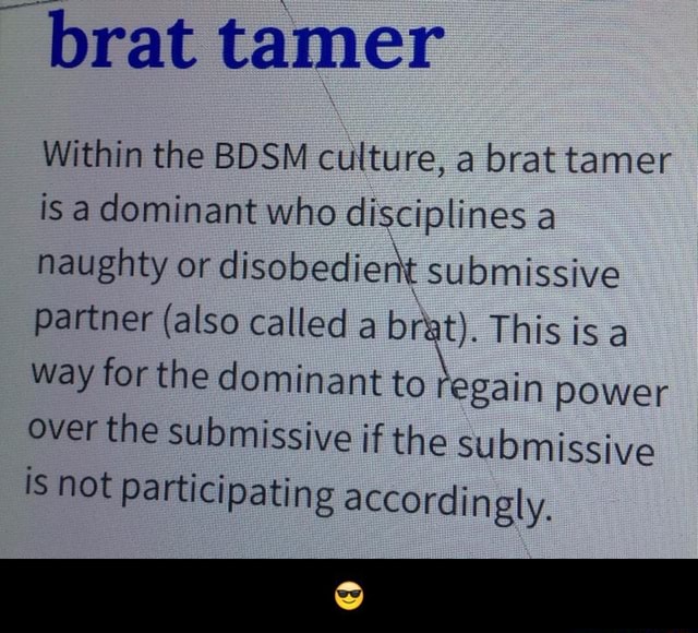 Tamer meaning brat Clever